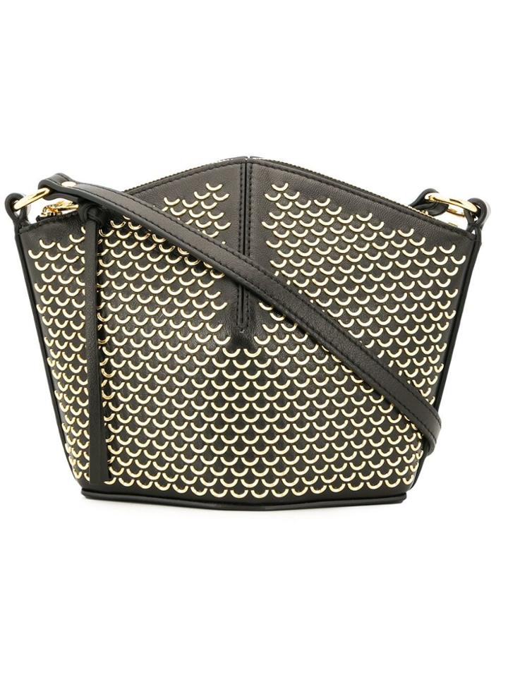 Alexander Mcqueen Half-ring Stud Crossbody Bag - Black