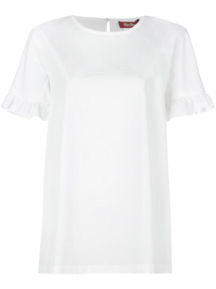 Max Mara Studio Ruffle Sleeve T-shirt - White