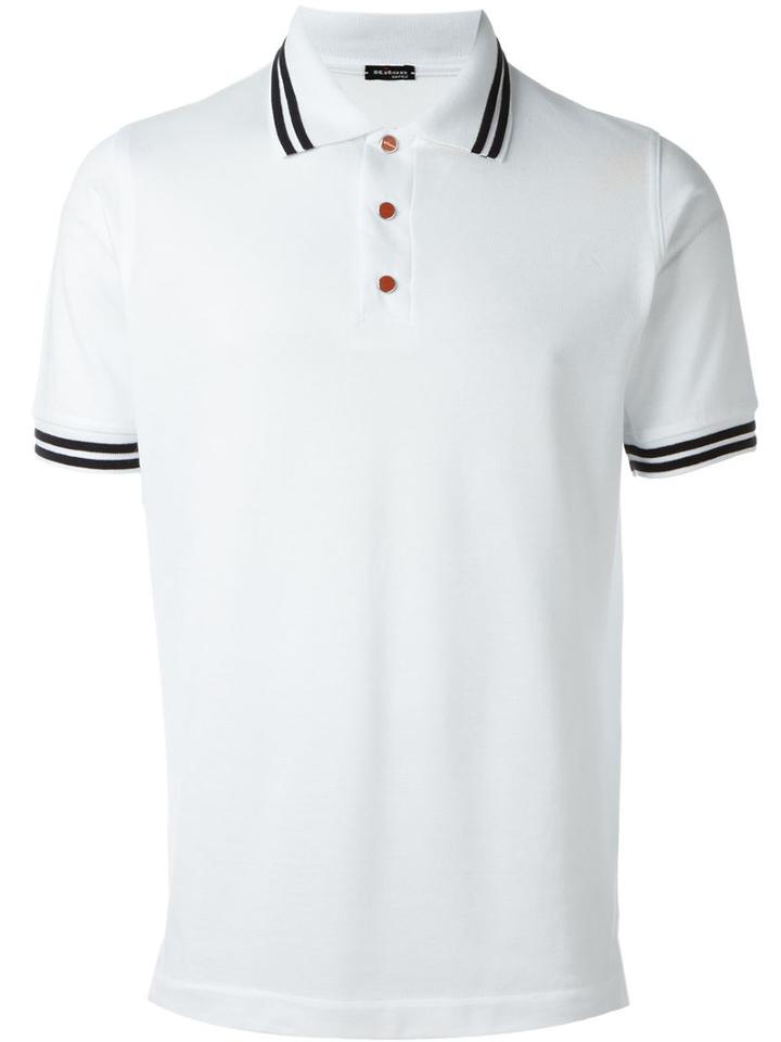 Kiton Contrast Stripe Polo Shirt