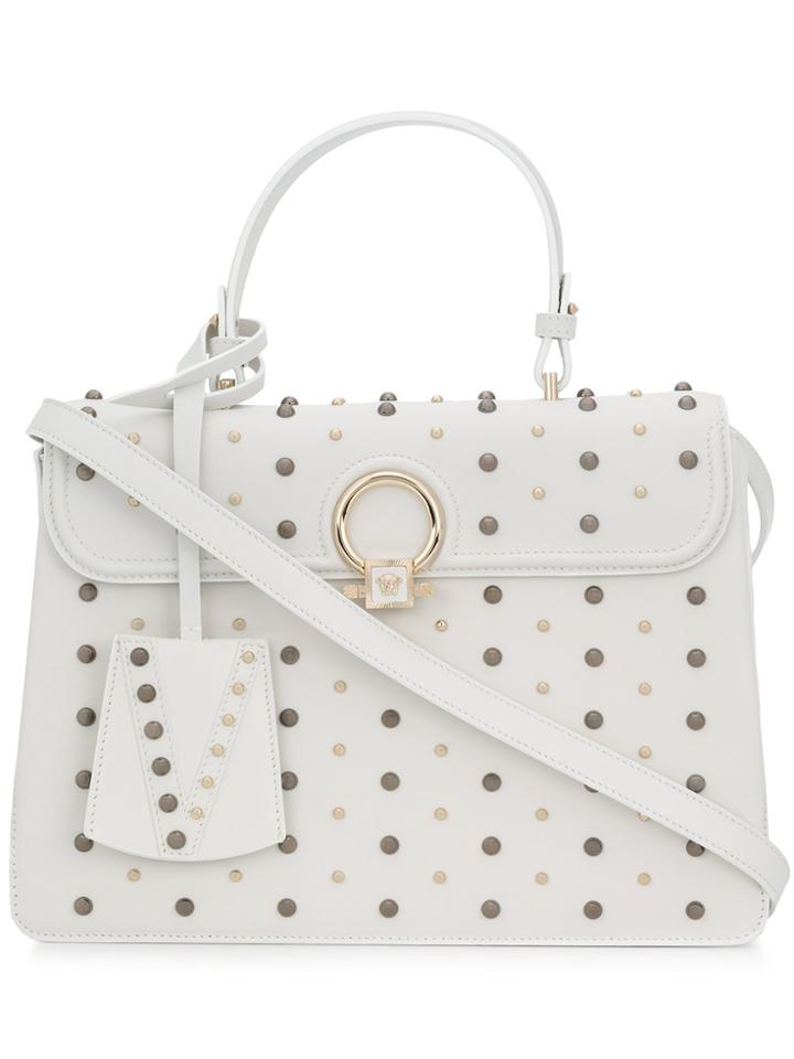 Versace Studded Dv One Bag - White