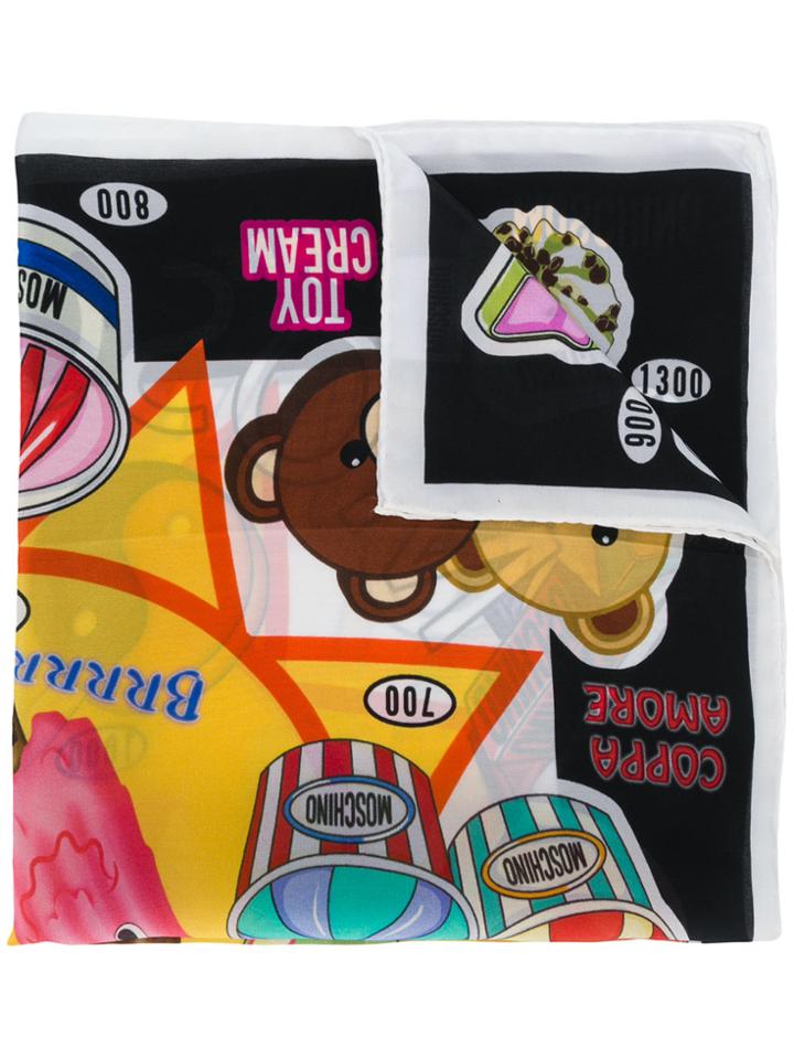 Moschino Teddy Motif Print Scarf - Multicolour