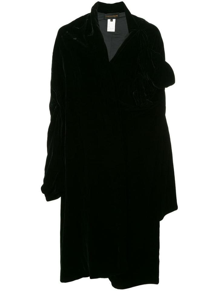 Comme Des Garçons Pre-owned Knot Detail Drapey Coat - Black