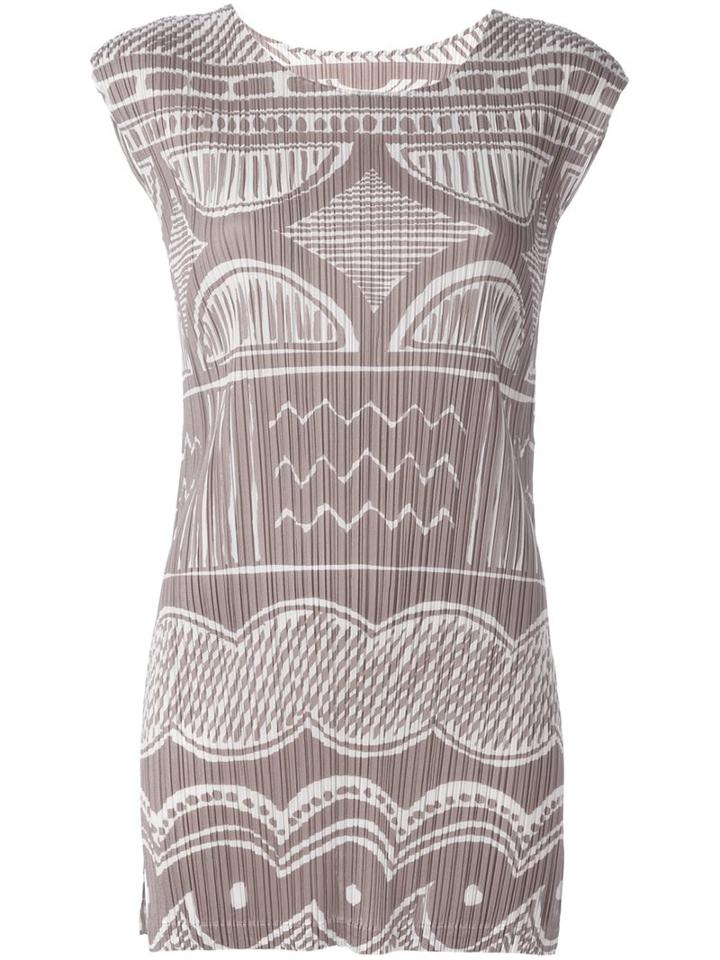 Pleats Please By Issey Miyake Printed Pleated Tank Top