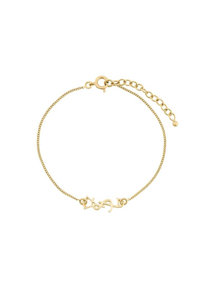 Saint Laurent Logo Bracelet - Metallic