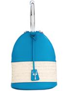 Savas - Alice Tote - Women - Calf Leather/straw - One Size, Women's, Blue, Calf Leather/straw