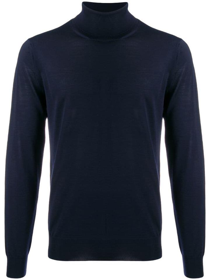 Corneliani Rollneck Knit Sweater - Blue