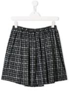 Douuod Kids Textured Check Skirt - Blue