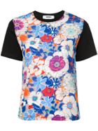 Msgm Floral Print T-shirt - Black