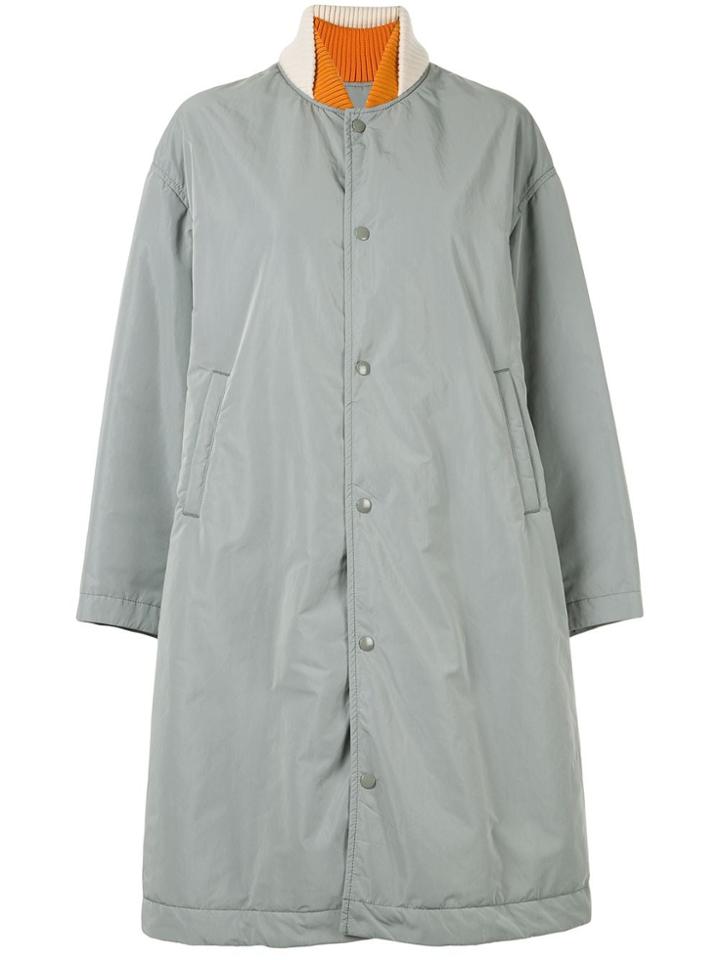 Undercover Mixed Fabric Coat - Green