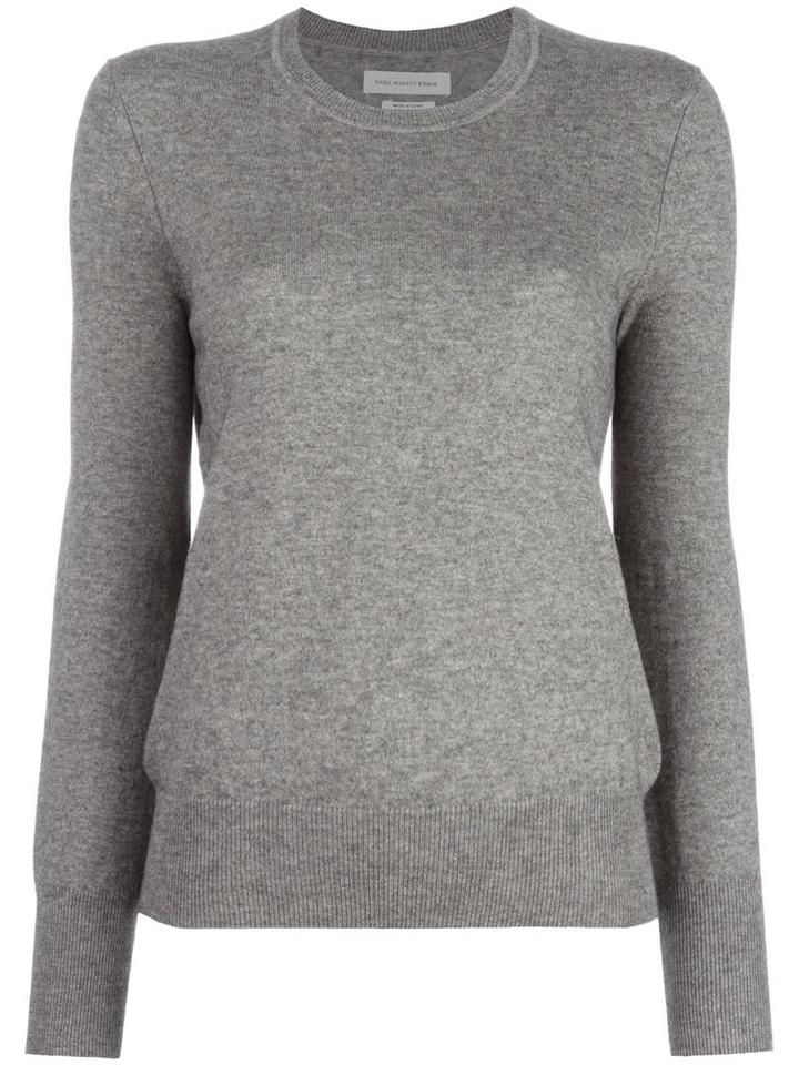 Isabel Marant Étoile Crew Neck Sweater, Women's, Size: 40, Grey, Cotton/wool