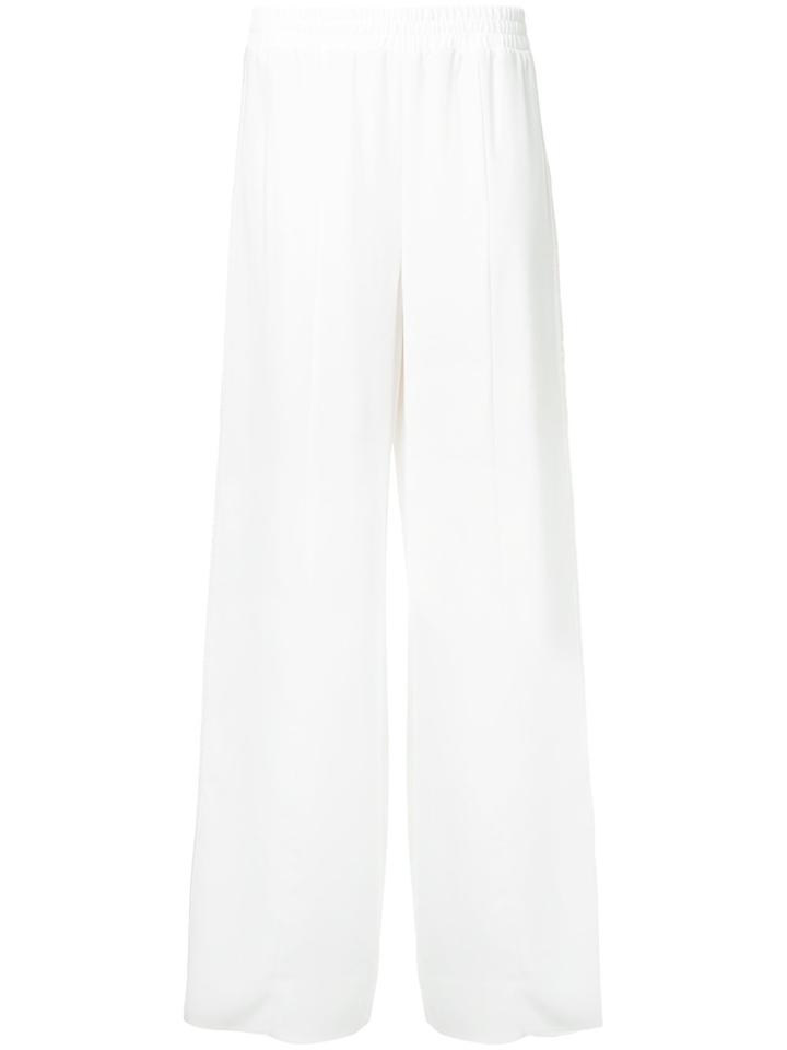 Goen.j Wide Leg Trousers With Lace Side Band - White