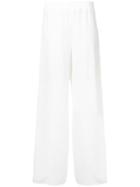 Goen.j Wide Leg Trousers With Lace Side Band - White
