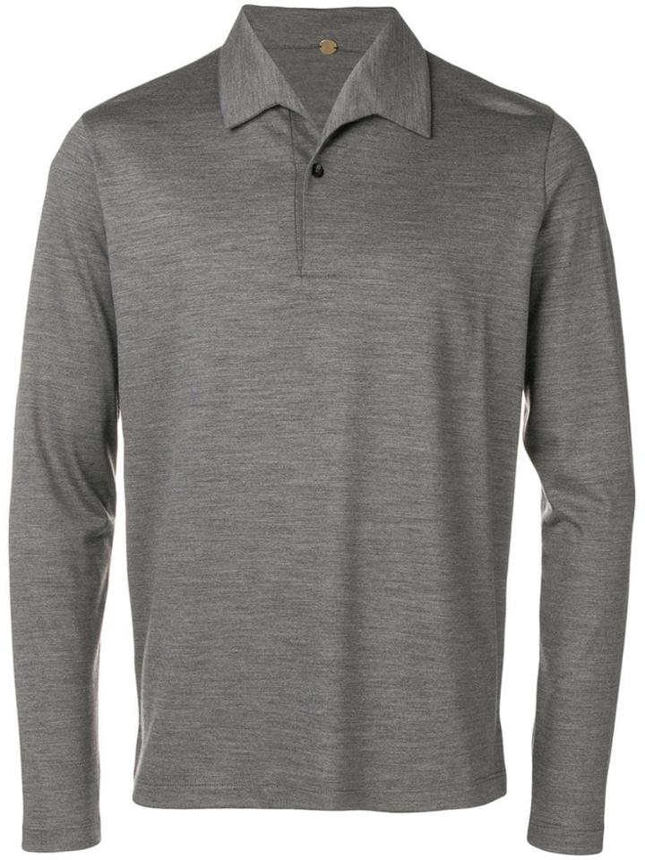 Caruso Knitted Polo Shirt - Grey