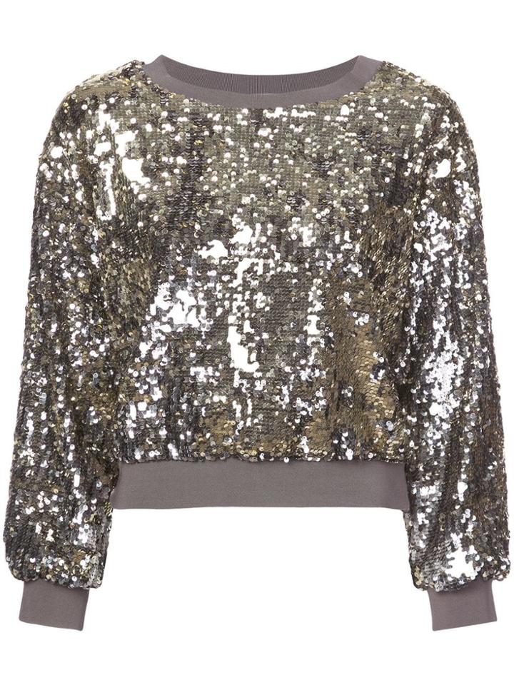 Alice+olivia Smith Cropped Sweater - Grey
