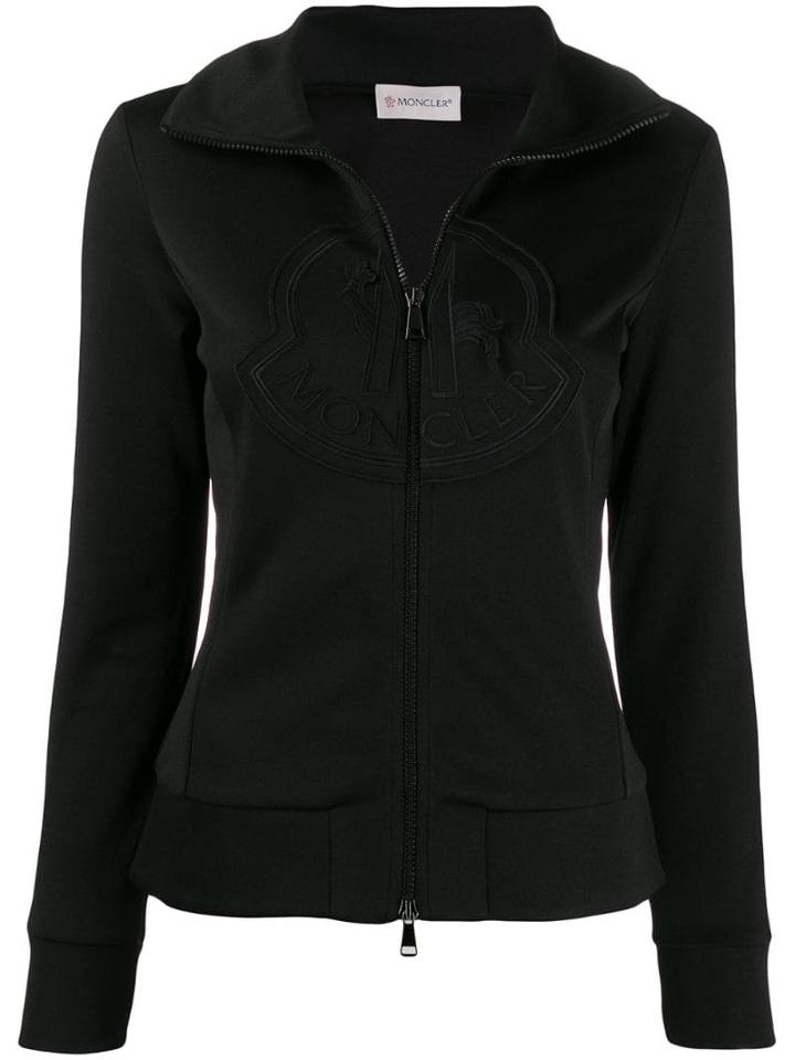 Moncler Zip-up Logo Sweatshirt - Black