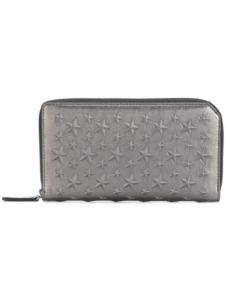 Jimmy Choo Carnaby Star-embossed Wallet - Metallic