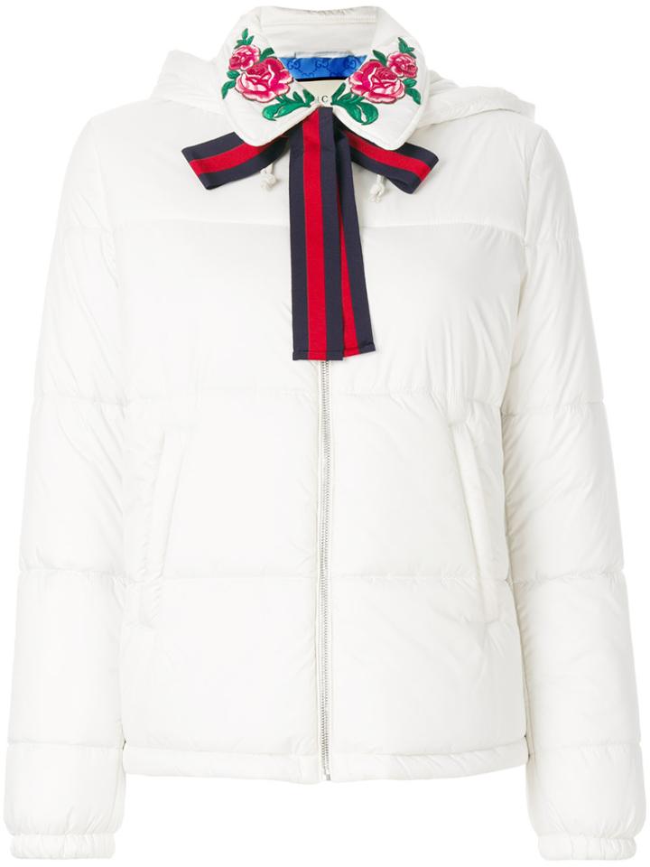 Gucci Embroidered Padded Jacket - White
