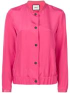 Max & Moi Button Bomber Jacket - Pink & Purple