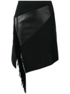 Barbara Bui Side Fringe Fitted Skirt - Black