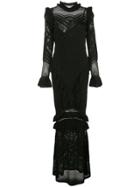 Alexis Ceecee Crochet Ruffle Trim Dress - Black