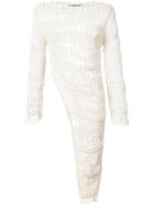 Isabel Benenato Asymmetric Knitted Dress - White