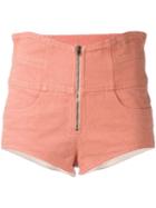 Isabel Marant - High Waisted Shorts - Women - Cotton - 36, Pink/purple, Cotton