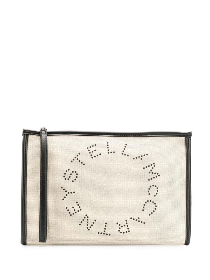 Stella Mccartney Stella Logo Clutch - Neutrals