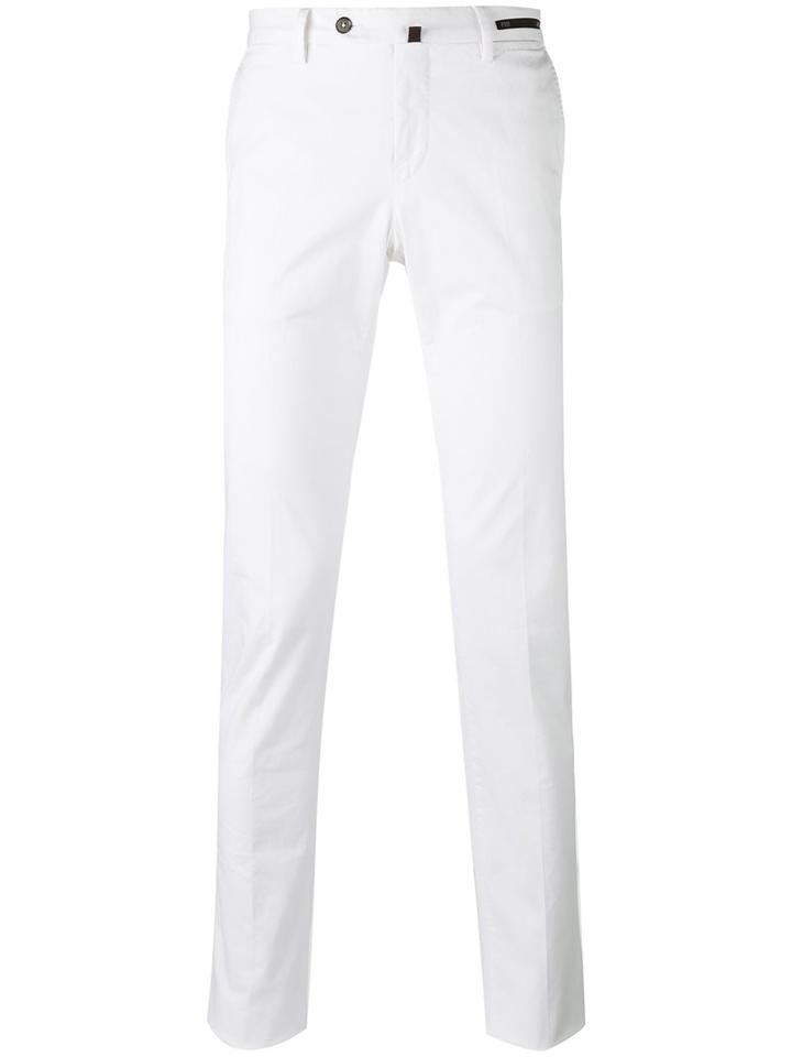 Pt01 Super Slim Fit Chinos, Men's, Size: 50, White, Cotton/linen/flax/spandex/elastane