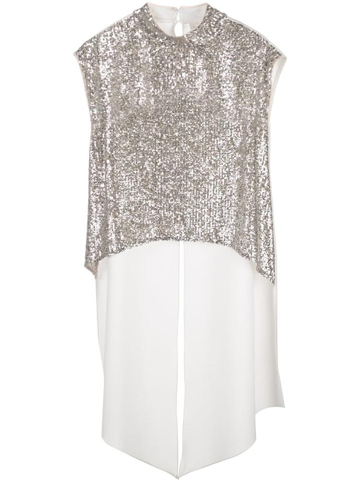 Sachin & Babi Sequin-embellished Asymmetric Blouse - White