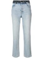T By Alexander Wang Cropped Straight-leg Jeans - Blue