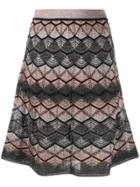 M Missoni Geometric-pattern Knitted Skirt - Grey