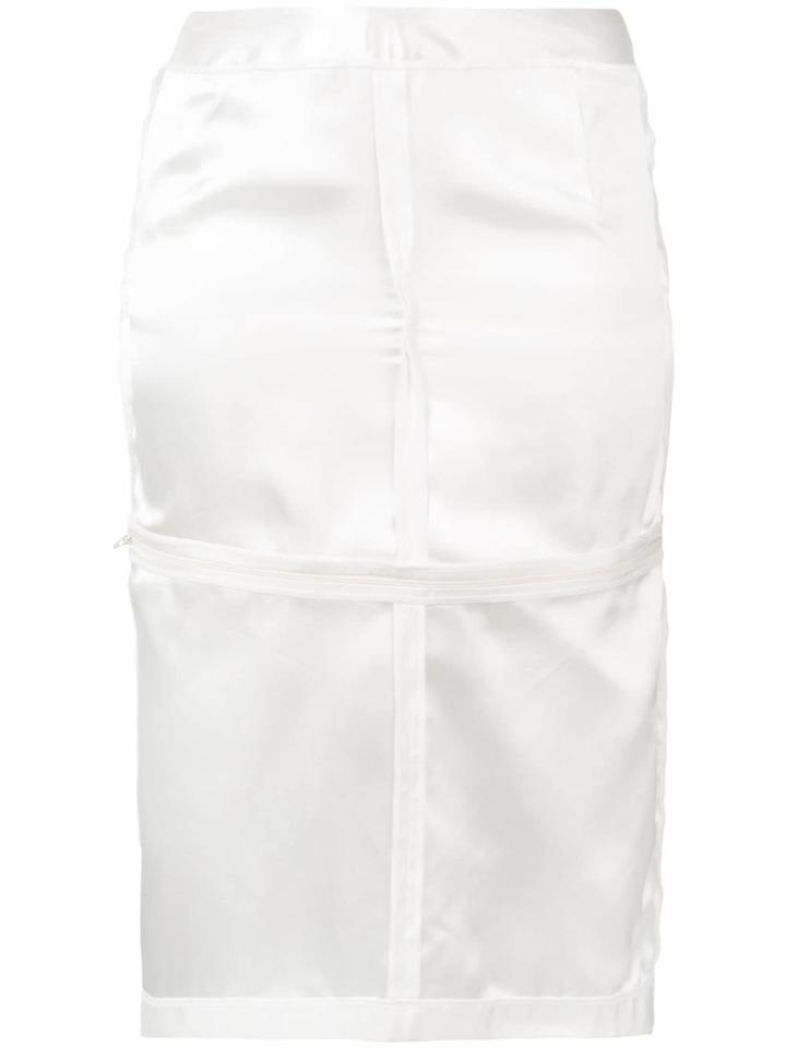 Mm6 Maison Margiela Zip-detail Pencil Skirt - White