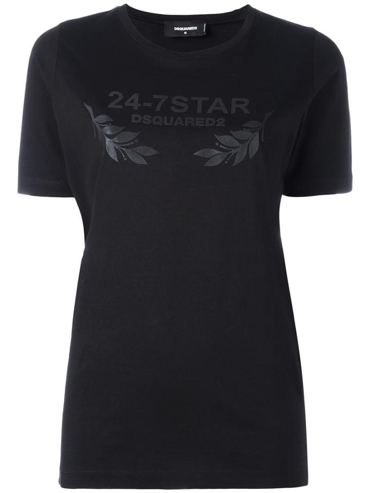 Dsquared2 24-7 Star Logo T-shirt, Women's, Size: Xs, Black, Cotton