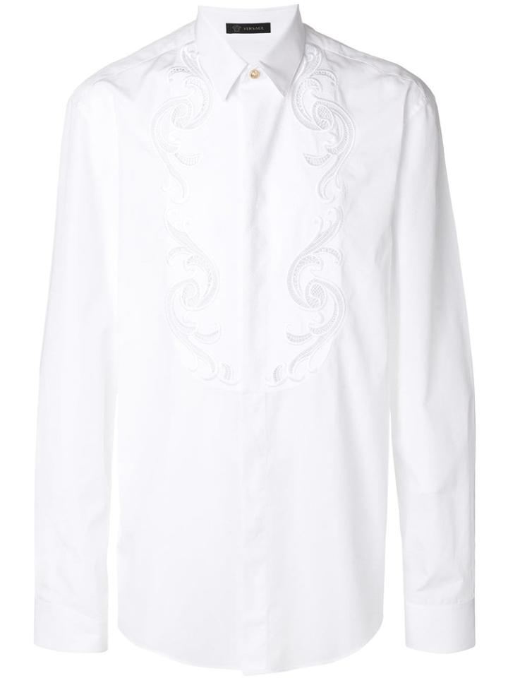 Versace Baroque Embroidered Shirt - White