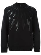 Neil Barrett Lightning Bolt Print Sweatshirt, Men's, Size: Xl, Black, Lyocell/viscose/cotton/spandex/elastane