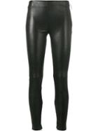 Saint Laurent Skinny Leggings, Women's, Size: 38, Black, Lamb Skin/cotton/spandex/elastane
