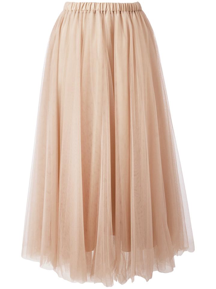 Rochas Elasticated Waistband Tulle Skirt, Women's, Size: 40, Nude/neutrals, Polyamide