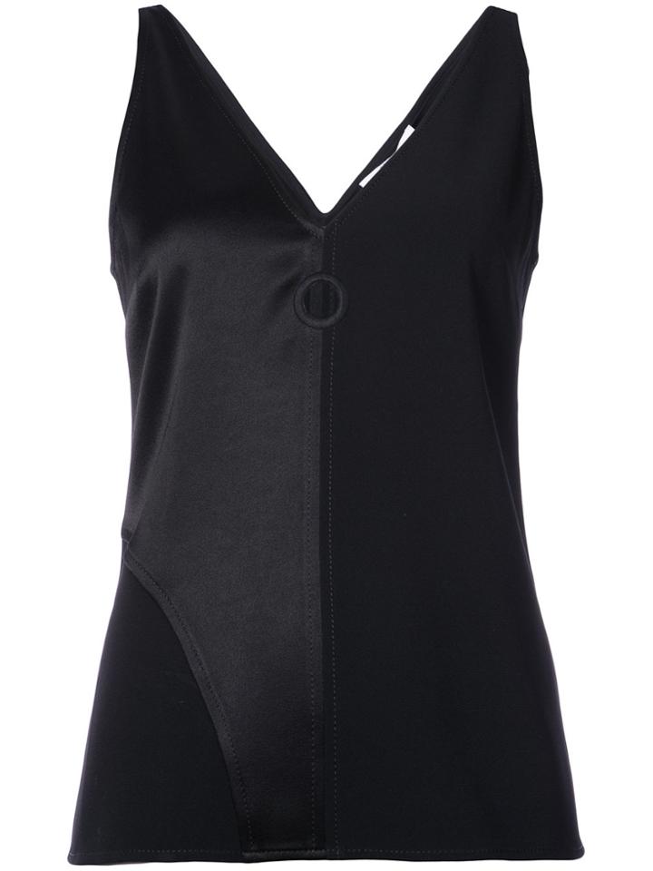 Derek Lam 10 Crosby Bicolored V-neck Cami - Black