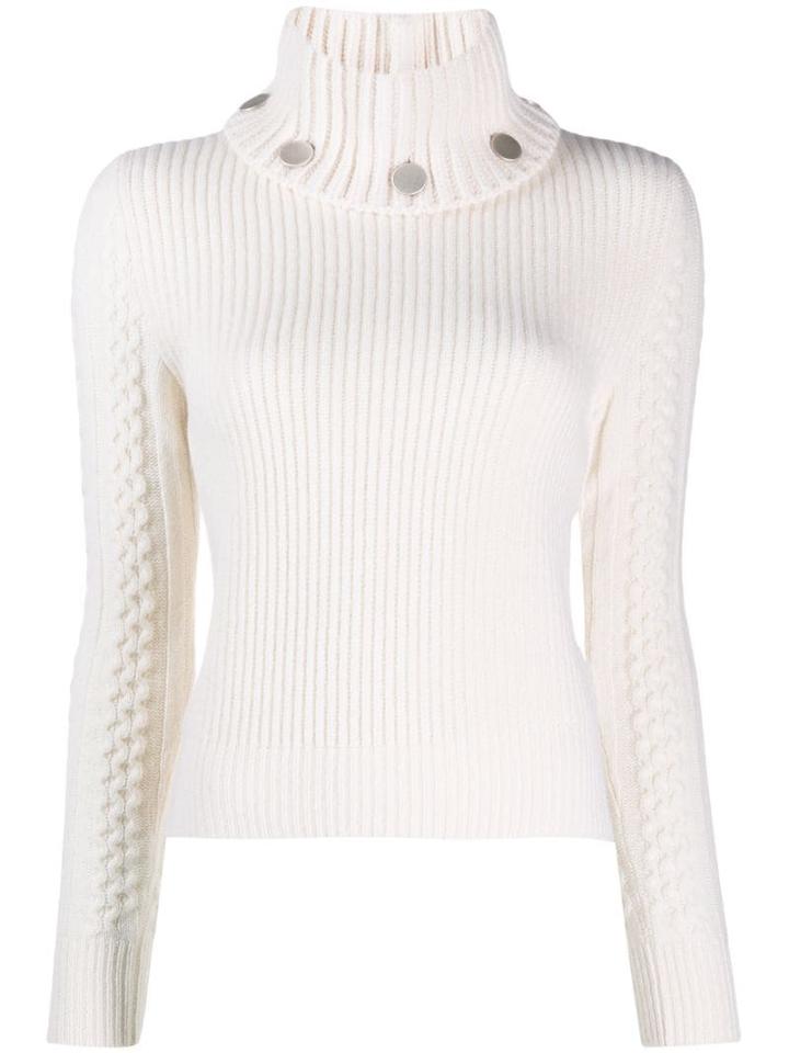 Alexander Mcqueen Turtle Neck Knitted Sweater - White