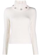Alexander Mcqueen Turtle Neck Knitted Sweater - White