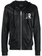 John Richmond Back Print Logo Zipped Hoodie - Black