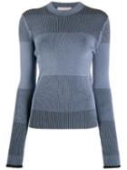 Ssheena Striped Knit Sweater - Blue