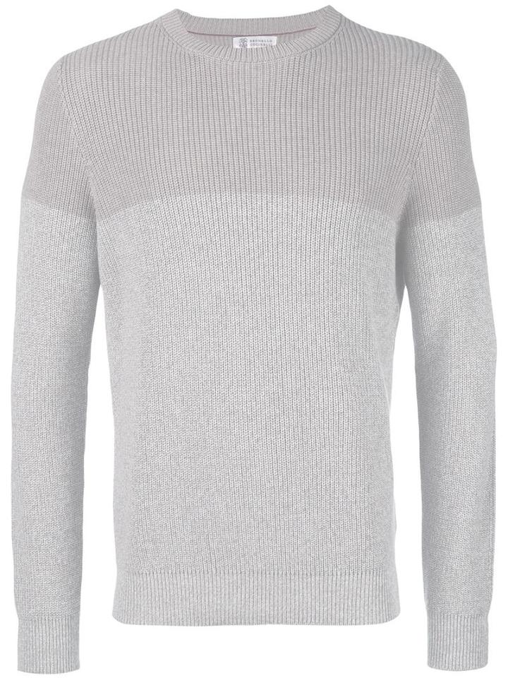 Brunello Cucinelli Crew Neck Jumper, Men's, Size: 54, Nude/neutrals, Cotton