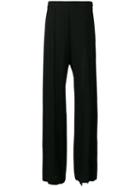 Ann Demeulemeester Slit Detail Palazzo Trousers - Black