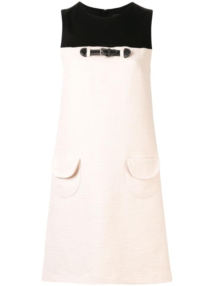 Paule Ka Contrast Shift Dress - White