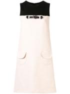 Paule Ka Contrast Shift Dress - White