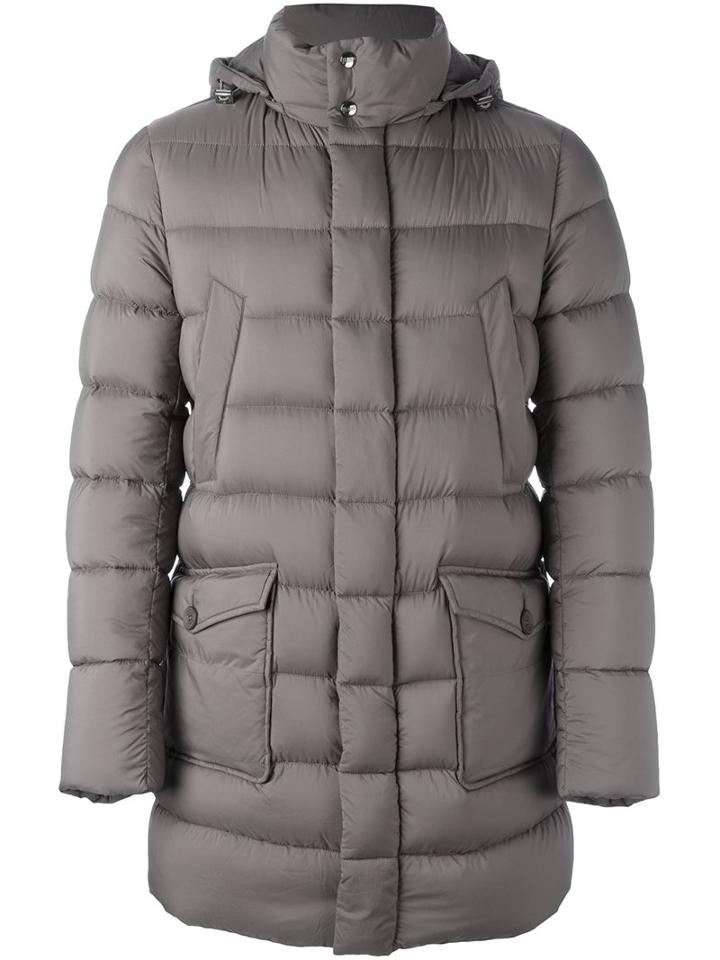Herno Snap Fastening Jacket, Men's, Size: 46, Grey, Polyamide/polyurethane/feather Down