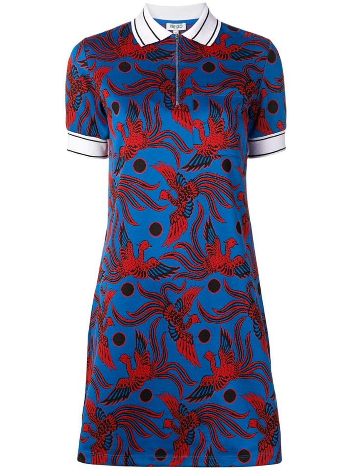 Kenzo Knitted Polo Shirt Dress - Blue
