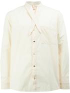 By Walid Tie Collar Shirt, Men's, Size: Xl, Nude/neutrals, Cotton