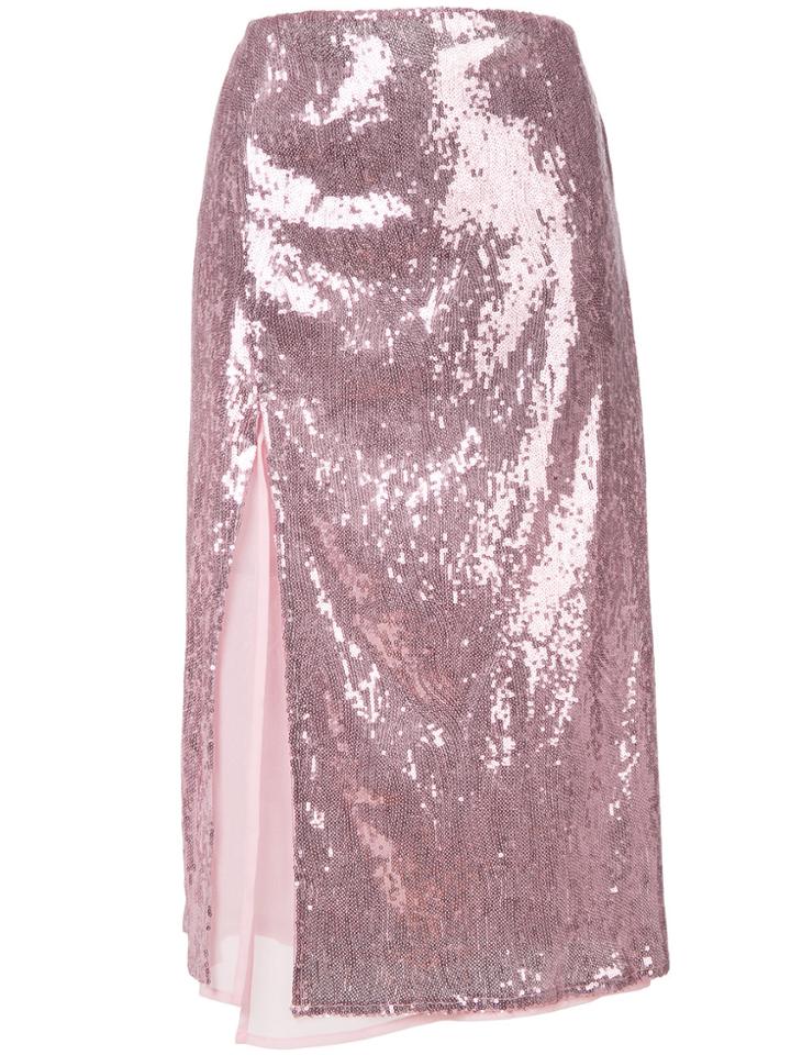 Christian Pellizzari Sequin Embellished Skirt - Pink & Purple